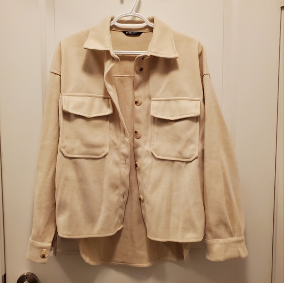 SHEIN Frenchy Flap Pocket High Low Hem Light Coat/Shacket - Picture 4 of 6